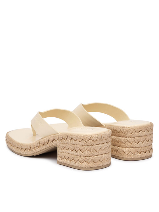 Calvin Klein Calvin Klein Japonke Block Heel Espa 50 Thong Lth HW0HW02902 Bež