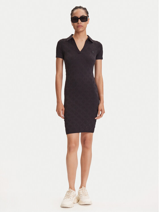 Guess Guess Vsakodnevna obleka V5YK05 Z3OA0 Črna Regular Fit