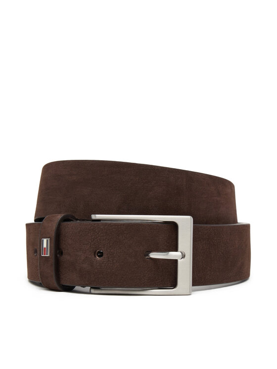 Tommy Hilfiger Tommy Hilfiger Pásek Layton 3.5 Nubuck AM0AM13754 Hnědá