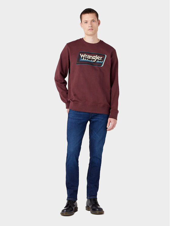 Wrangler Wrangler Bluza GRAPHIC CREW Brązowy Regular Fit