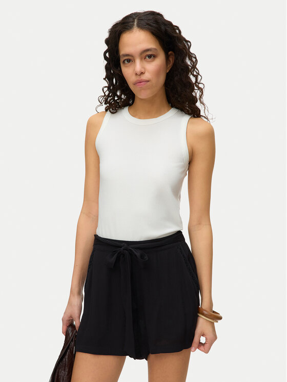 Vero Moda Vero Moda Auduma šorti Menny 10323630 Melns Regular Fit