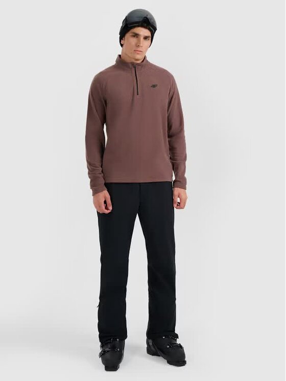 4F 4F Felpa di pile UFLEM065-ACAPU633-Paczka-80S Marrone Authentic Slim Fit