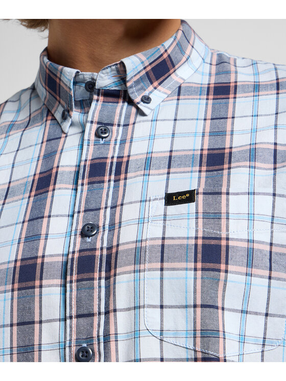 Lee Lee Koszula BUTTON DOWN Szary Regular Fit