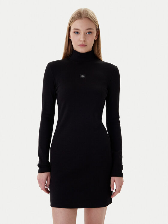Calvin Klein Jeans Rochie de zi LV047E204G Negru Slim Fit