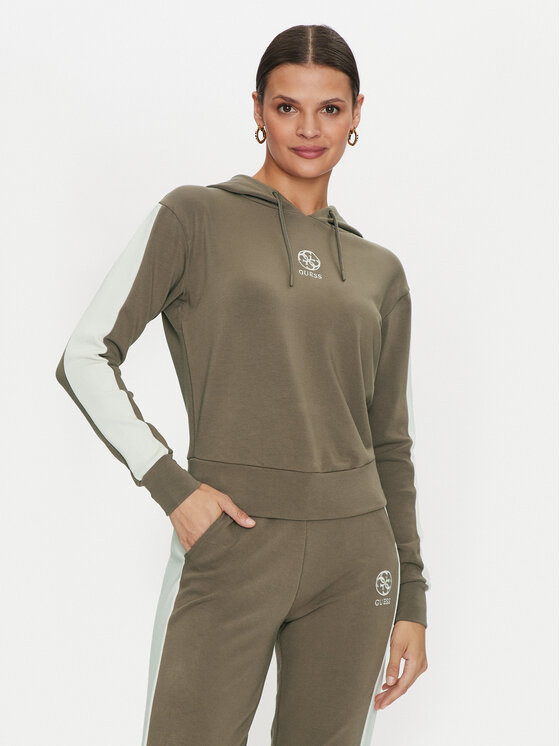 Guess Guess Pulóver Elea V4YQ02 KCDN0 Khaki Relaxed Fit