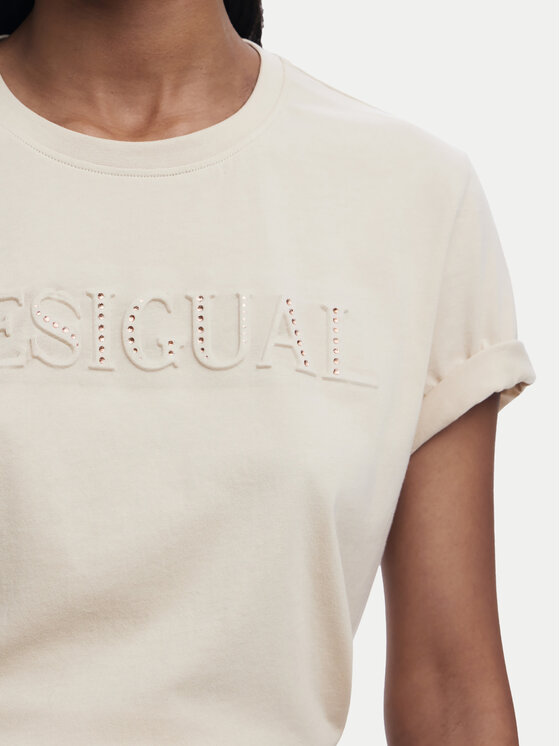 Desigual Desigual T-Shirt Brandy 25SWTK17 Εκρού Regular Fit