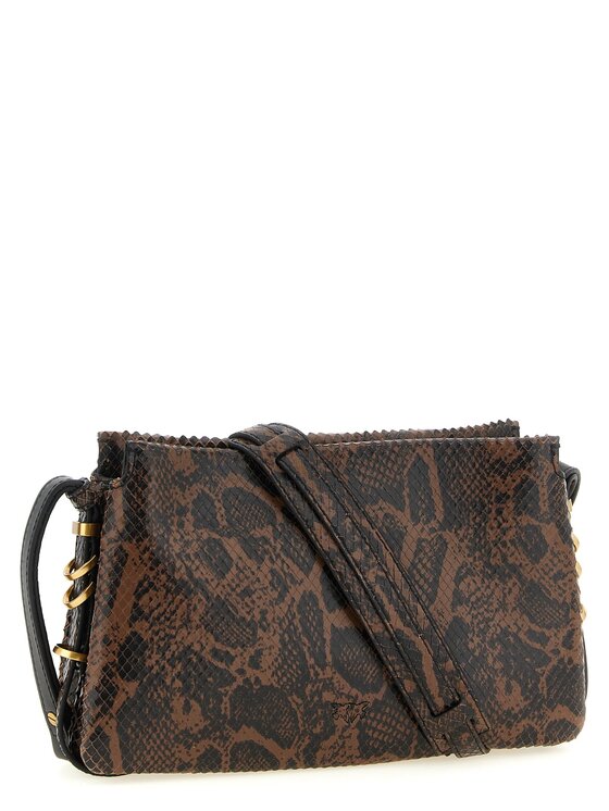 PINKO PINKO Torebka Brown Calfskin Crossbody Brązowy