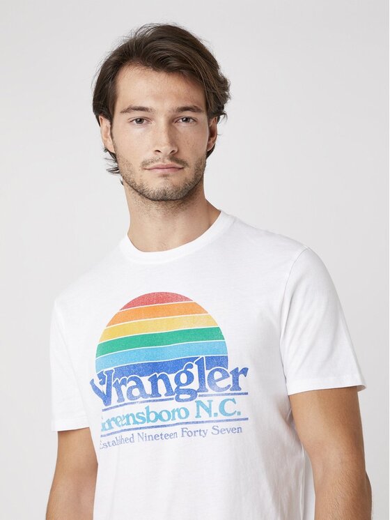 Wrangler Wrangler T-shirt SS GRAPHIC TEE Bianco Regular Fit