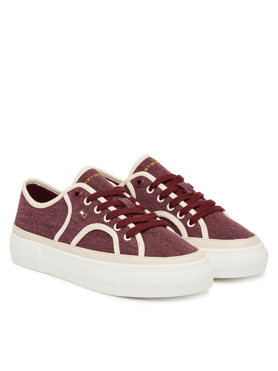 Tommy Hilfiger Tommy Hilfiger Tenisice Platform Vulc Sneaker Piping FW0FW09394 Tamnocrvena