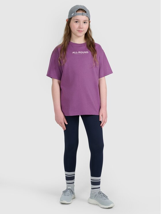 4F 4F T-Shirt 4FJWAW25TTSHF2387-50S Fioletowy Oversize