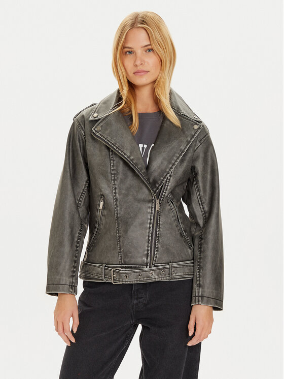 Brave Soul Brave Soul Giacca in similpelle LJK-JOSIANE Nero Regular Fit