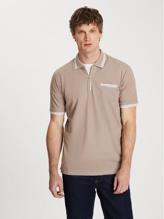 Cross Jeans Cross Jeans Polo 16088-053 Szary Regular Fit