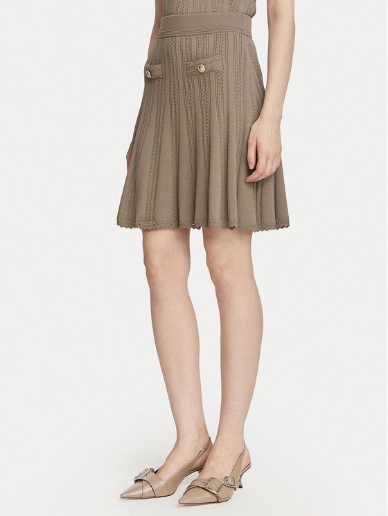 Guess Fustă mini W6YD21 Z0971 Bej închis Regular Fit