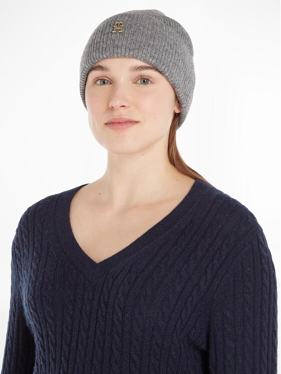 Tommy Hilfiger Tommy Hilfiger Шапкa Th Evening Beanie AW0AW15319 Сірий