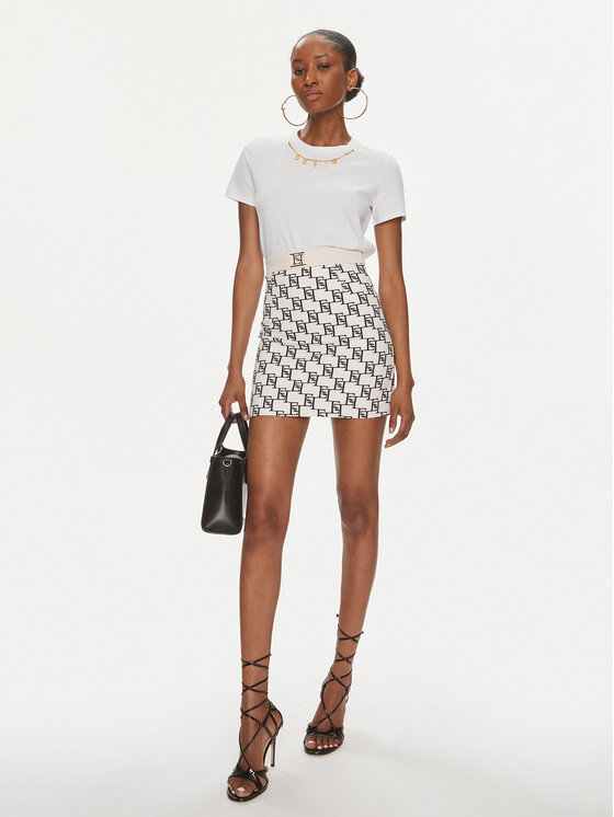 Elisabetta Franchi Elisabetta Franchi Minirock GO-S03-41E2-V250 Écru Regular Fit