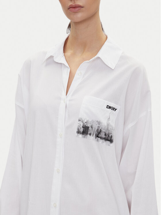 DKNY DKNY Νυχτικό YI30048 Λευκό Relaxed Fit