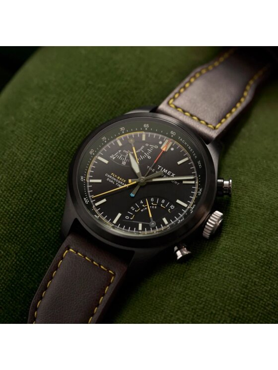 Timex Timex Zegarek TW2Y70100 Brązowy