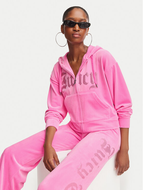 Juicy Couture Juicy Couture Bluza Old Gothic JCWAS226333 Różowy Slim Fit