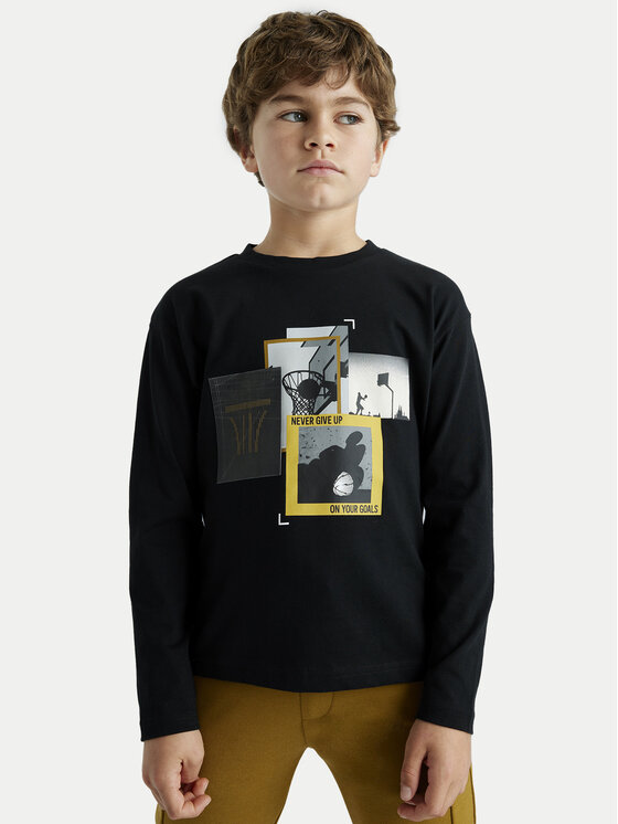 Mayoral Mayoral Bluza 7092 Črna Regular Fit