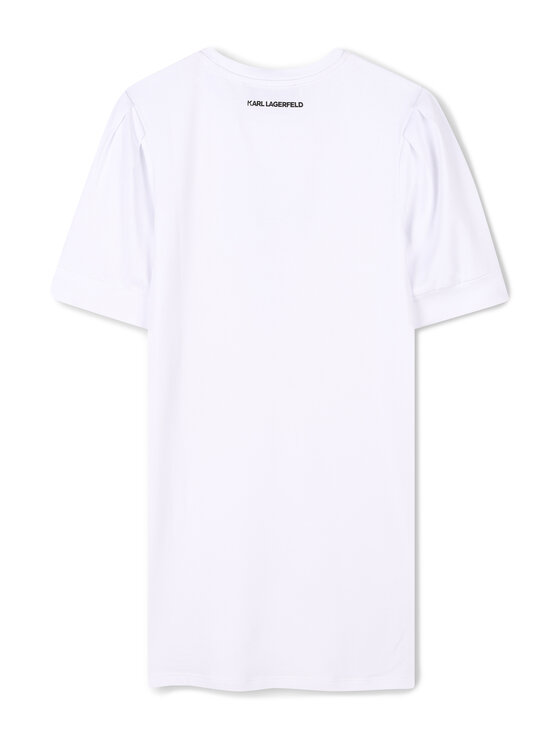 Karl Lagerfeld Kids Karl Lagerfeld Kids Sukienka codzienna Z30458 S Biały Regular Fit