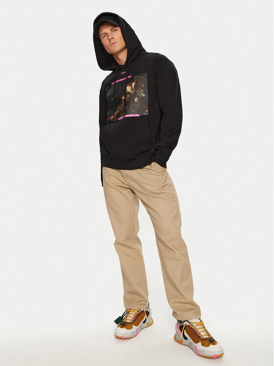 Off-White Off-White Μπλούζα OMBB097S23FLE0031034 Μαύρο Regular Fit