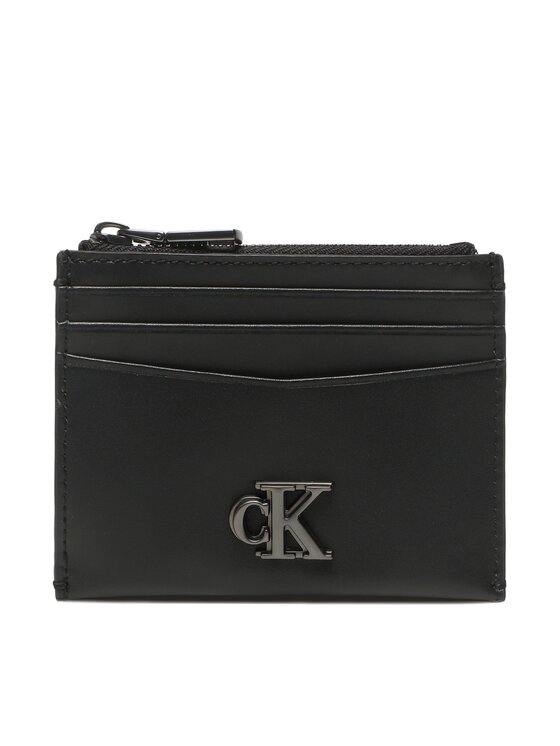 Calvin Klein Jeans Etui za kreditne kartice Mono Hrdw Id Cardholder W/Zip K50K510715 Črna