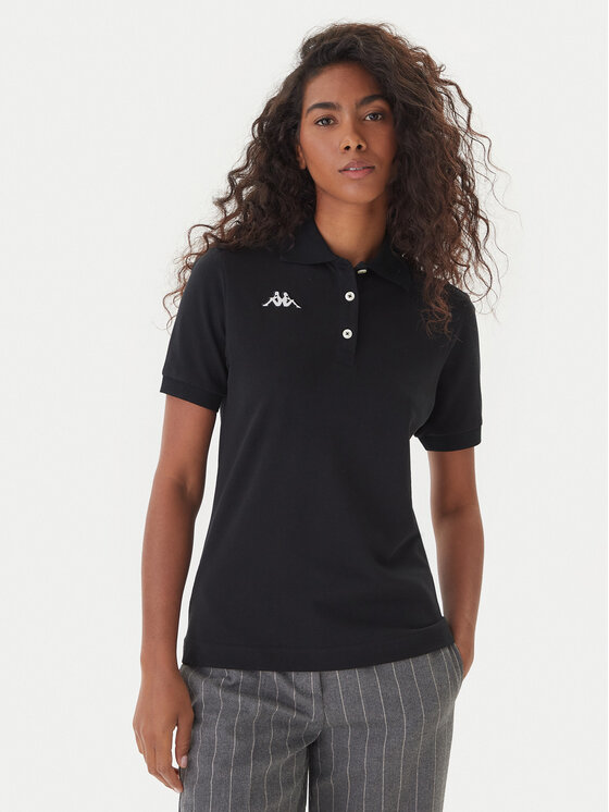 Kappa Kappa Tricou polo Logo Sharas Wss 302B3C0 Negru Regular Fit