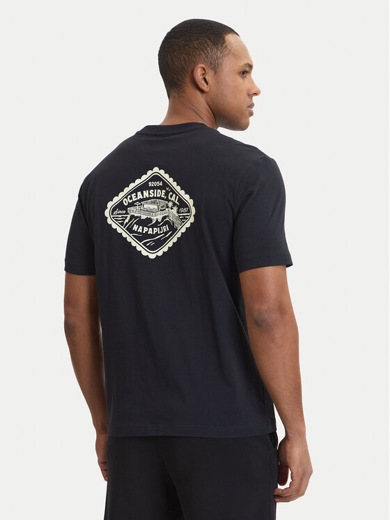 Napapijri Napapijri T-Shirt S-Flint NP0A4FZZ Czarny Regular Fit