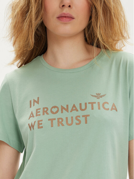 Aeronautica Militare Aeronautica Militare Majica 241TS2233DJ510 Zelena Regular Fit