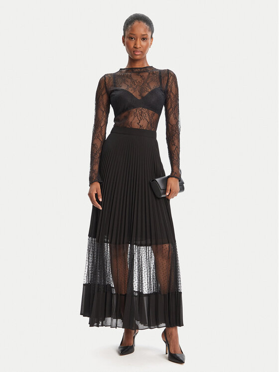 TWINSET TWINSET Spódnica maxi 252TP2642 Czarny Regular Fit