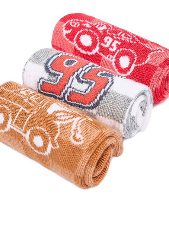 Cars Cars Șosete lungi CEO-ACCCS-AW25-300DPC(3-PACK) Roșu