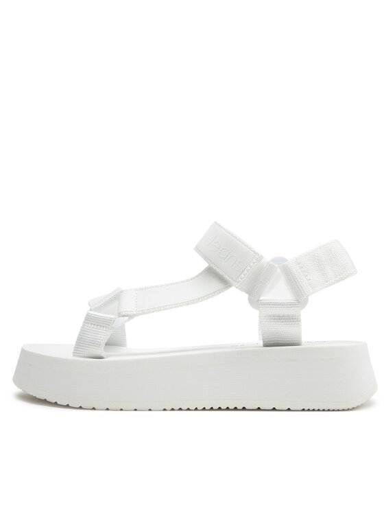 Calvin Klein Jeans Calvin Klein Jeans Sandały Sandal Velcro Webbing Dc YW0YW01353 Biały