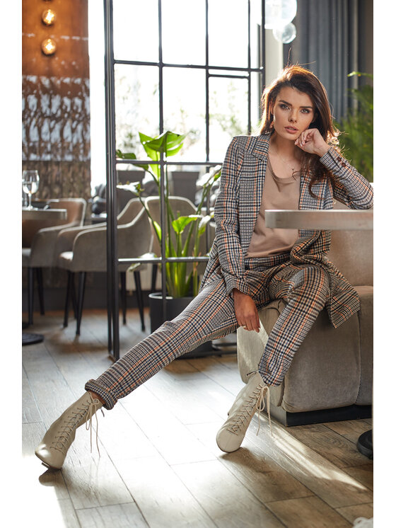 Awama Awama Marynarka A364 Granatowy Basic Fit