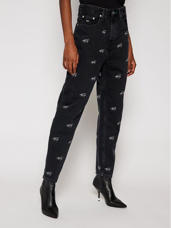 Tommy Jeans Mom Fit džinsai DW0DW09027 Juoda Mom Fit • Modivo.lt