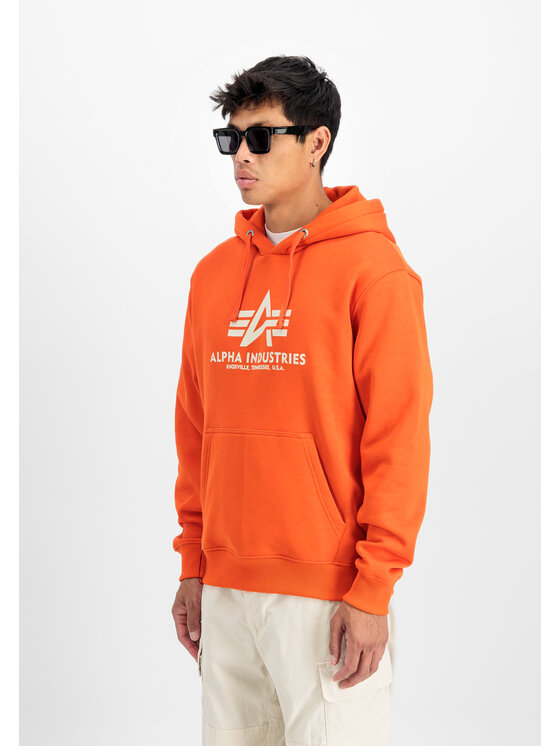 Alpha Industries Alpha Industries Bluza Basic Big Logo Hoodie Pomarańczowy Regular Fit