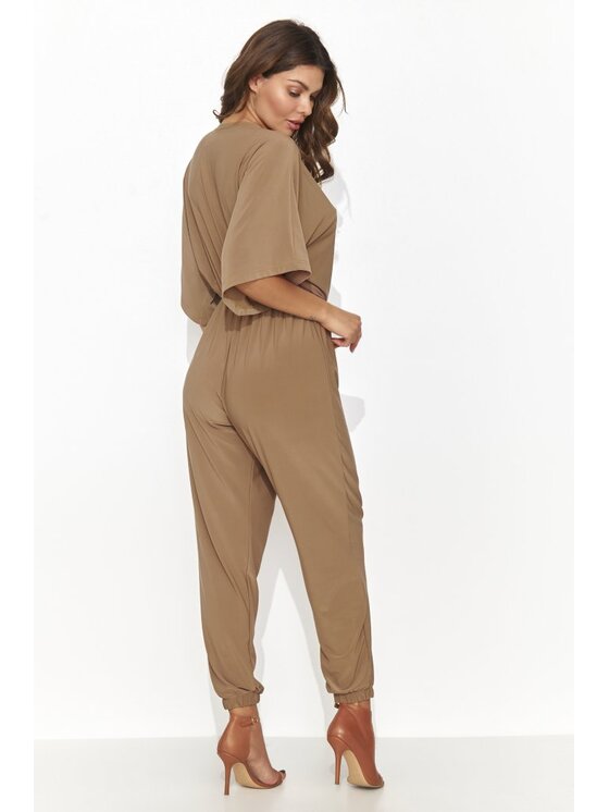 Makadamia Makadamia Kombinezon NU479 Brązowy Regular Fit