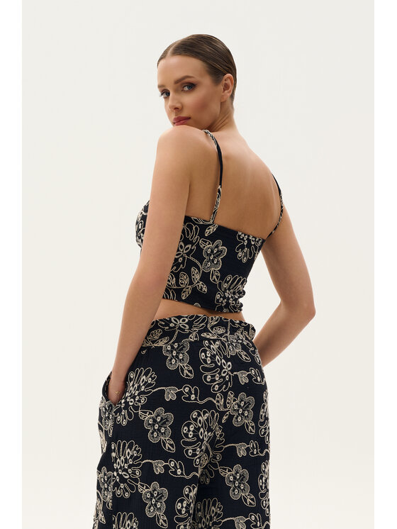 TRIPLES TRIPLES Komplet top i spodnie Capri Set Black Czarny