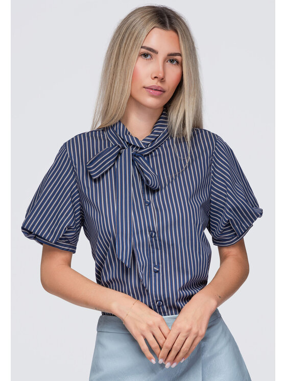 Ombre Ombre Koszula OW-SH-E0067 Granatowy Loose Fit