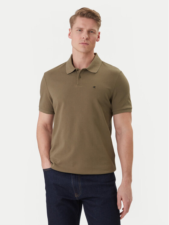 Calvin Klein Jeans Tricou polo LV040EM269 Kaki Regular Fit