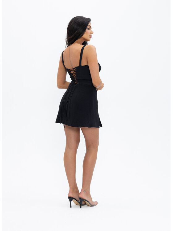 Love Saints Love Saints Sukienka letnia L26LF-SU-K13 Czarny Slim Fit