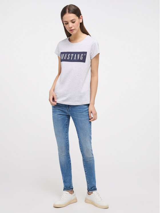 Mustang Mustang T-shirt Alina 1013220 Grigio Regular Fit