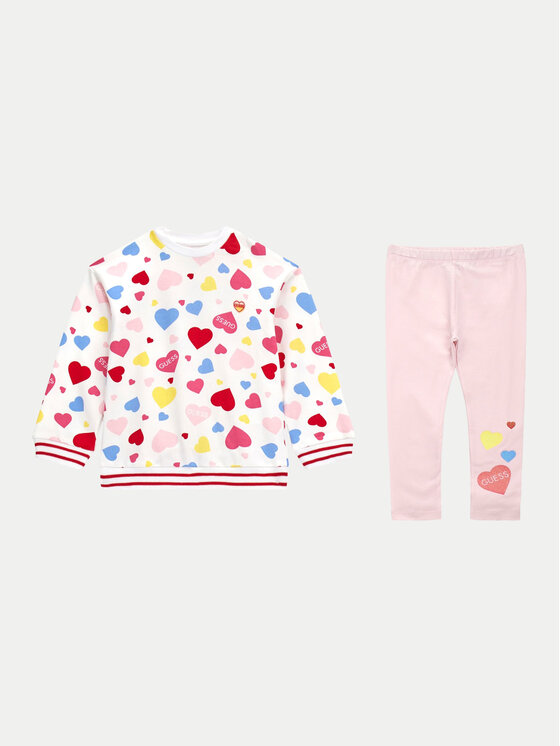 Guess Guess Set majica dugih rukava i leggins K4YG01 KA6R3 Šarena Regular Fit