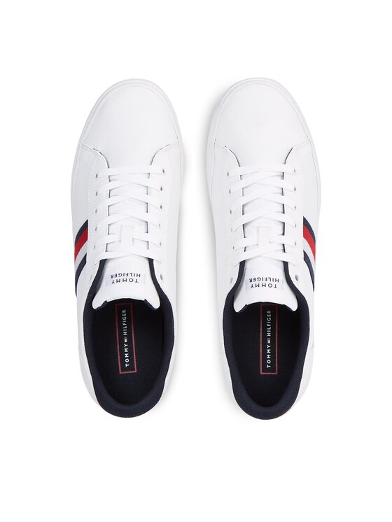 Tommy Hilfiger Tommy Hilfiger Sneakers aus Stoff Iconic Vulc Stripes Mesh FM0FM05072 Weiß