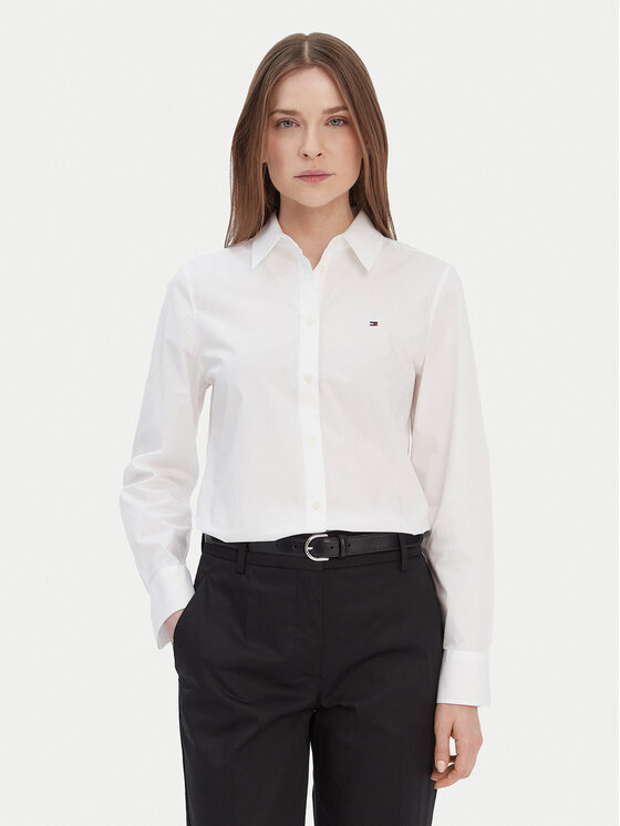 Tommy Hilfiger Tommy Hilfiger Риза WW0WW43577 Бял Regular Fit