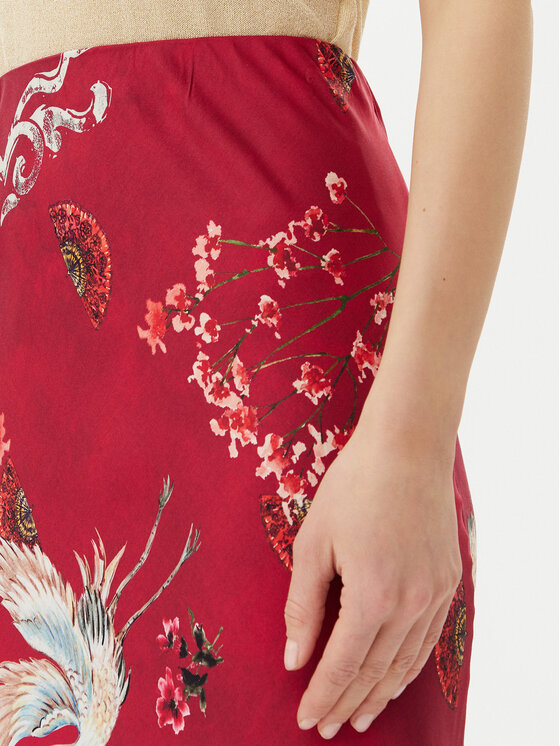 ViCOLO ViCOLO Maxi suknja TD0472 Tamnocrvena Slim Fit