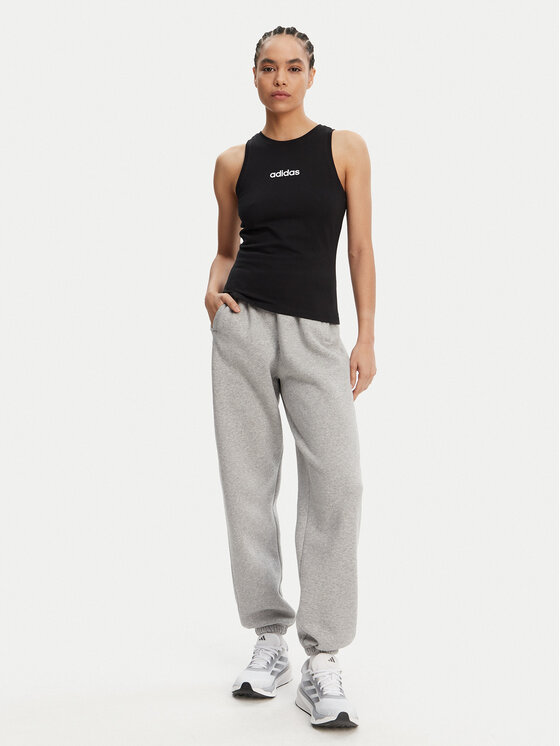 adidas adidas Top Essentials Linear JC5798 Czarny Slim Fit