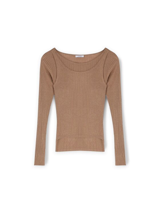Motivi Motivi Sweter M282W003362N037 Brązowy Slim Fit