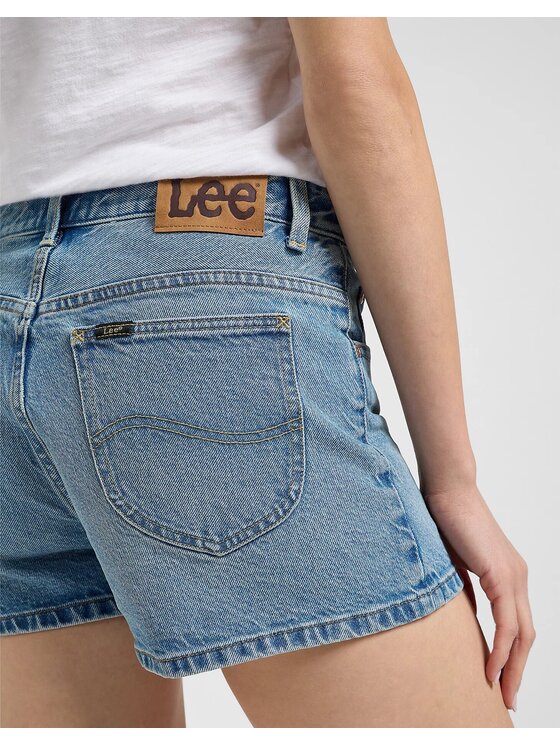 Lee Lee Szorty jeansowe RIDER SHORT 2IN Niebieski Regular Fit