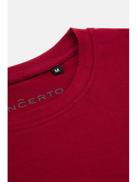 Lancerto Lancerto T-Shirt Linus TS073123000026 Bordowy Regular Fit