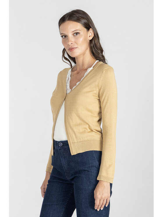 Deni Cler Milano Deni Cler Milano Kardigan T-DC-U454-E5-80-13-1 Złoty Regular Fit